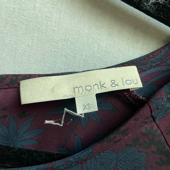 Monk & Lou  floral shift dress Sz XS - Picture 7 of 11